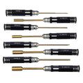 16pcs Aluminum Handle Titanium Coated HSS Tips Plain Finish Hex Phillips Screw Nut Flat Screw Driver Kit RC Helicopter Airplane
