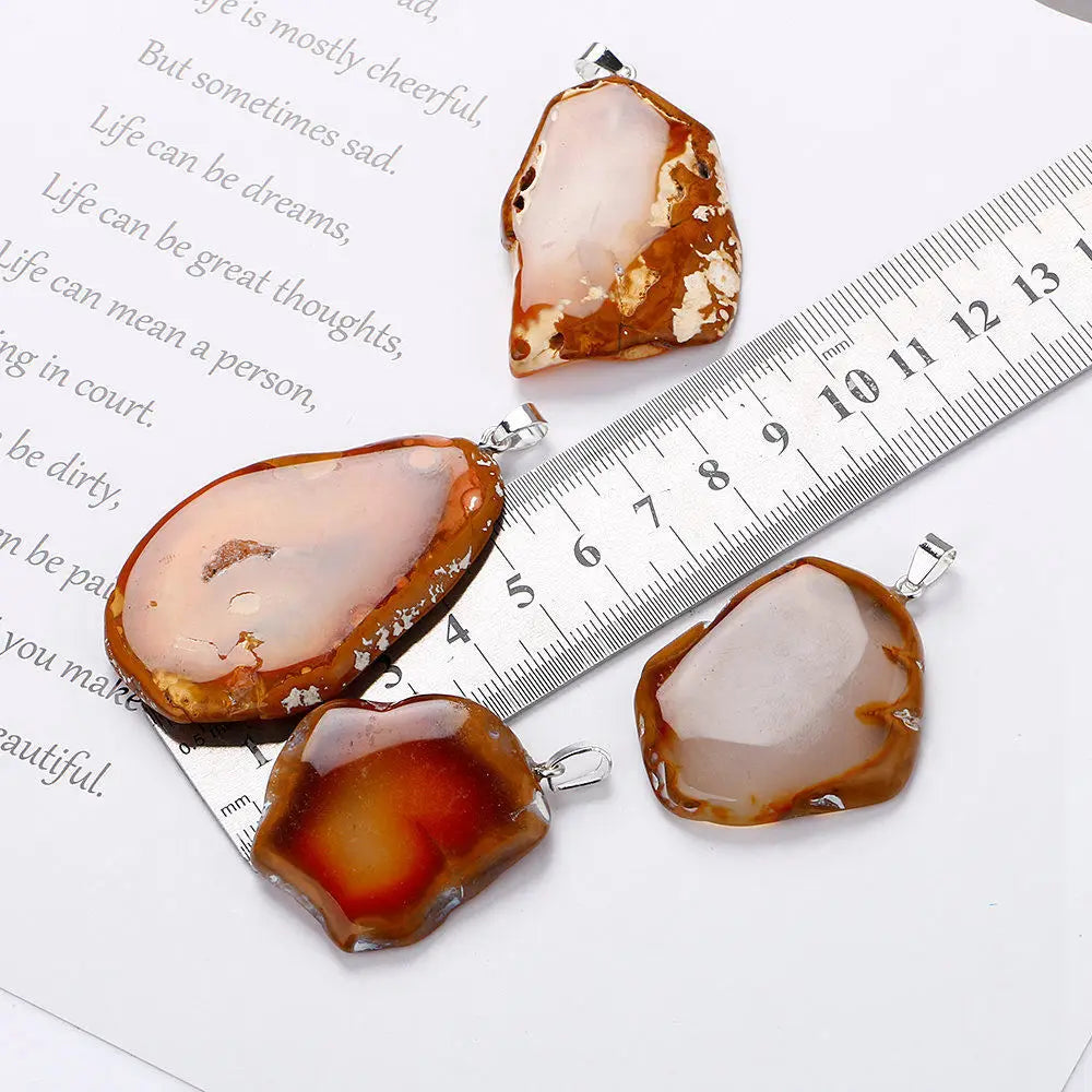 HZ Natural Stone Pendant Necklace Healing Crystal Quartz Chakra Gemstone Cross Shape Charms Pendant for HZ Jewelry Making Carving Crafts
