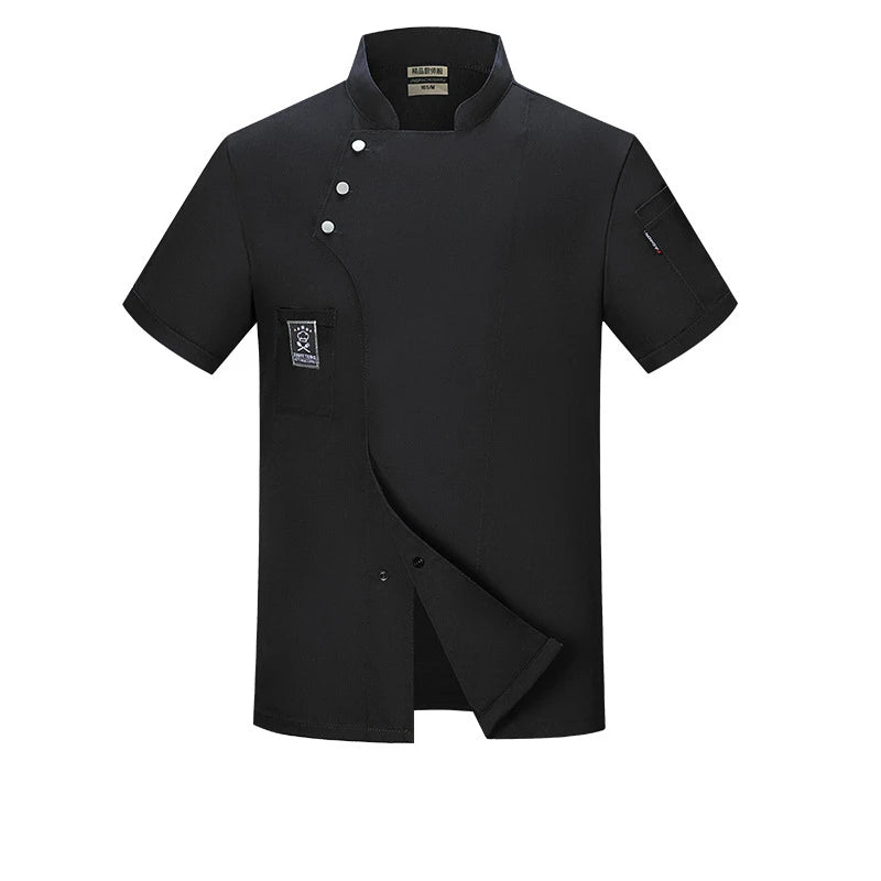 Absorbent Chef Uniform Short Sleeve Shirt Waterproof Kitchen Workwear Coat for Men Breathable Mesh Chef Jacket Uniforms