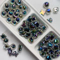 Acrylic Black Series Color UV Plated Transparent Round Heart Star Flower square Beads for  Diy Chain Keychain
