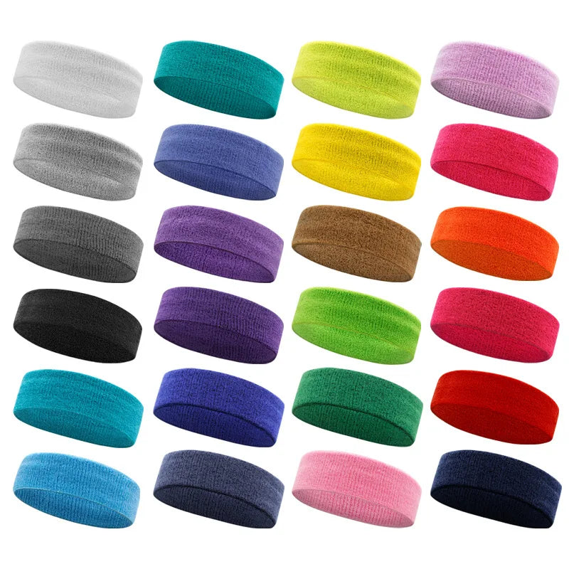Best Selling Basketball Running Wide Sweat Athletic Head Bands Custom Logo Embroidered Sport Headband