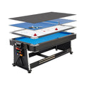 Double Star SZX-P24 7ft 4-in-1 Multi-Function Pool Table Game Table with MDF & Iron Construction