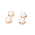 2025 Fashion White Pearl Stud Earrings for Women Elegant Classic Design Stainless Steel Jewelry Simple Style Daily Wear