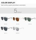 CONCHEN Designer Custom Logo Double Bridge Metal Frame Sunglasses Classical Luxury TAC Polarized Lens Driving Sunglasses for Men