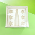 XJH Clear Lid Bento Cupcake Box With Wine Bottle Clear Bento Cake Box With 6 Cupcakes Bento Plus 6 Cupcake Box