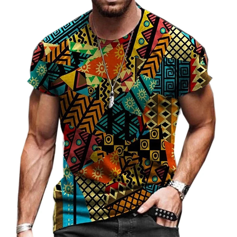 Colorful Abstract Art 3D Printed African Graphic T-Shirts for Men Women Holiday Streetwear Harajuku Kids Tops Tees Clothing