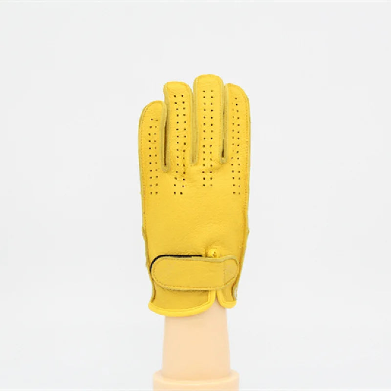 Motorcycle Mens Gloves Women Four Seasons Windproof Outdoor Riding Driving Non slip Wear Resistant Retro Genuine Leather Gloves