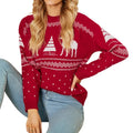 Fashion Family Matching Custom Embroidery Breathable Nylon/Acrylic Sweet Style Christmas Sweater Women Knitting Patterns Lovely