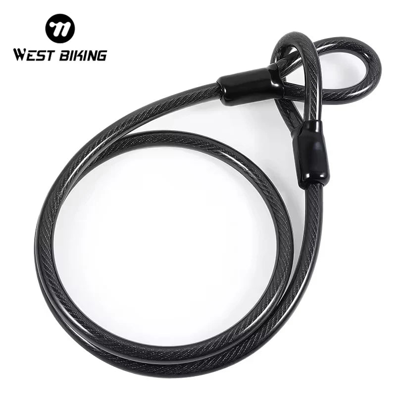WEST BIKING Strong Security Bicycle Lock Combination Outdoor Bike U Cable Lock Anti-theft Steel Bicycle Cable Locks