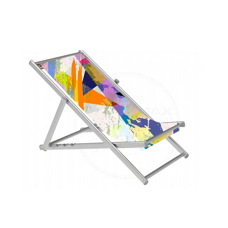 ADMAX Outdoor Leisure  Customized LOGO Portable  Folding Aluminum Frame Beach Deck Sling Chair
