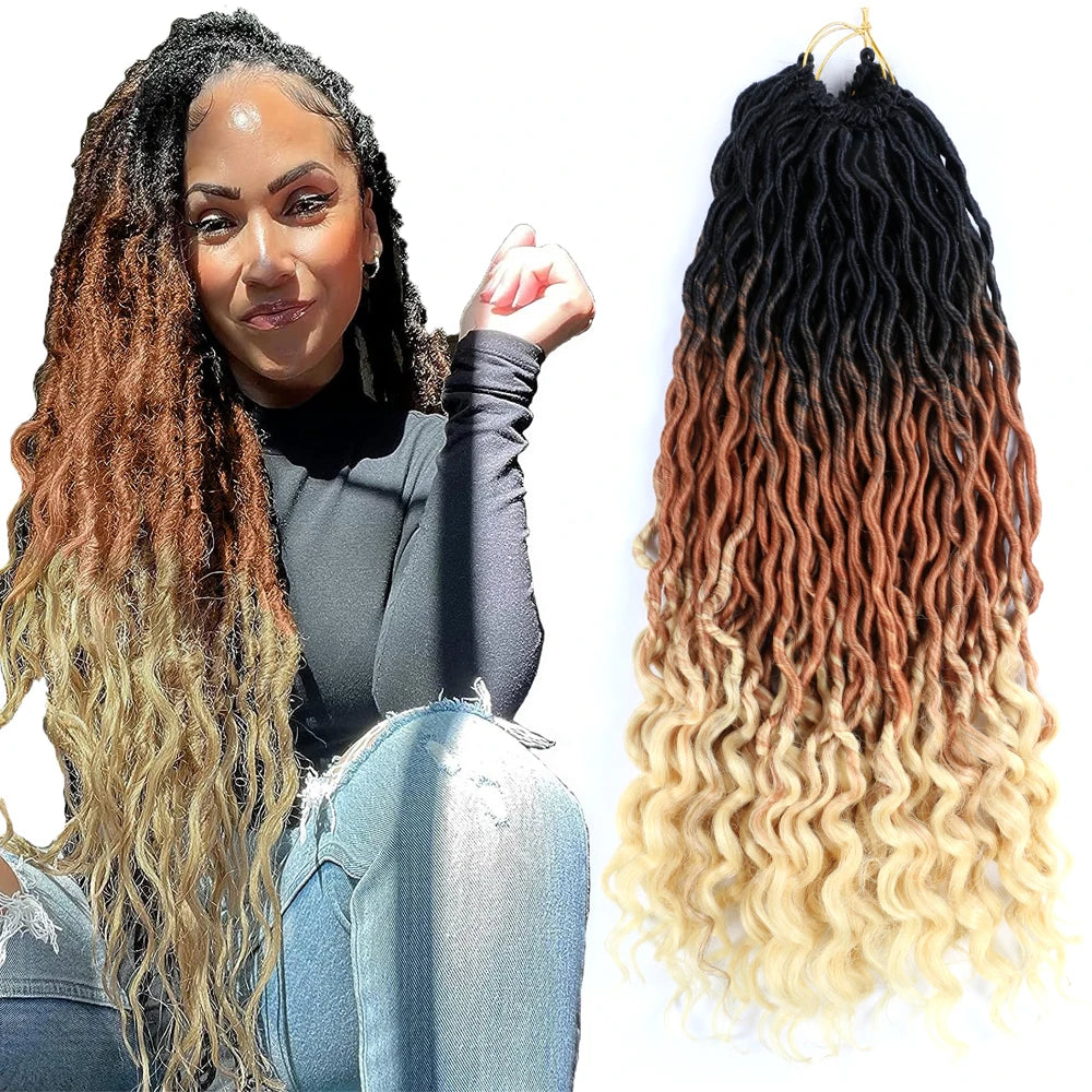 Goddess Gypsy Faux Locs Hair 20 Inch Gypsy Locs Wavy Synthetic Braiding Gypsy Faux Locs Hair Extension
