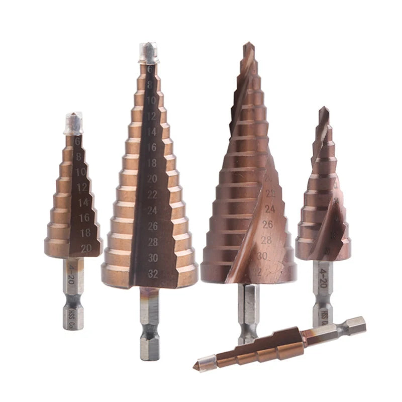 CHENGMING No. 5001 M35 HSS Co Dark Yellow Hexagonal Shank Step Center Drill Bit 3-12mm 76-103mm Length Recycle Use 3-Year