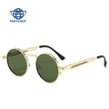 Teenyoun Retro Personality Shades Eyewear Men's Spring Metal Steampunk Mirror Sun Glasses for Women Round Punk Sunglasses 2023