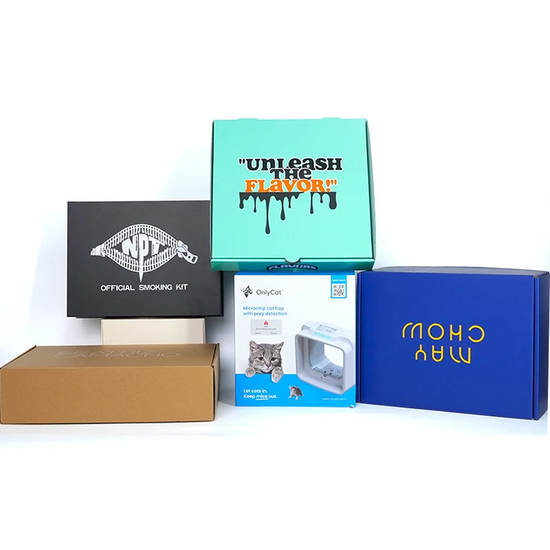 Free Sample Eco-friendly Custom Logo Cardboard Packaging Boxes Matt Lamination Embossing Recycled Materials for Mailing Shipping