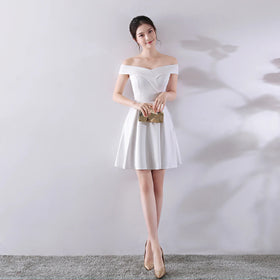 1329# Toasting Brides Spring Wedding New Summer Red Short - Shoulder Back Door Small Dress