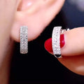 CAOSHI High Quality Silver Color Hoop Earrings Women Micro Paved CZ Stone Fashion Versatile Girls Circle Earrings Trendy Jewelry