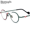 Borregls Colorful Titanium Glasses Frame Women New Designer Small Round Eyeglasses Men Spectacle High Quality Optical Eyewear