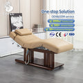 Luxury 4 Motor Electric Treatment Spa Facial Massage Bed DMC14 with Modern Design for Hotel Beauty Salons Wooden Base Heating