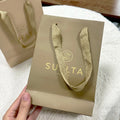 Christmas Gift Bags Custom Gold Foil Stamping logo Brown Paper Bags with Cotton Strings