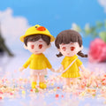 Kawaii Student Kids Model Spring Trip Figurines Girl Boy Miniatures Dollhouse Ornament Gift Decor DIY Craft Supplies Wholesale
