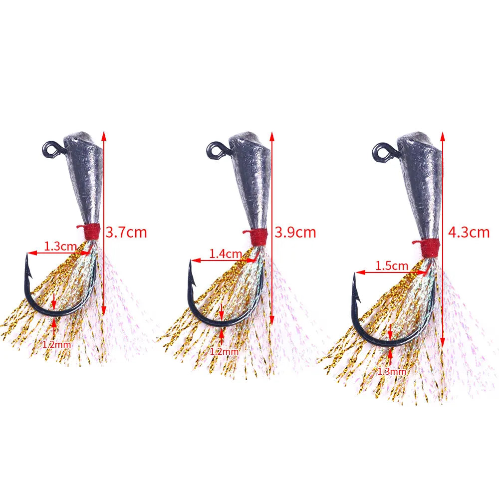 6pcs/bag High Quality Fishing Tackle Jigging Saltwater Fishing Lead Head Jig Hook
