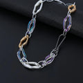 TongLing European Alloy Acrylic Fashion Jewelry Necklace Irregular Geometric Link Chain Necklace for Daily Wearing