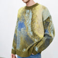 Factory Custom New Fashion Ombre Men's Winter Woolen Jacquard Knitting Crew Neck Men Sweater
