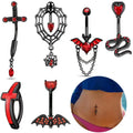 Gaby New Design 316 L Surgical Steel Belly Ring Black Bat Belly Navel Ring Red Diablo Fake Belly Ring Body Piercing Jewelry