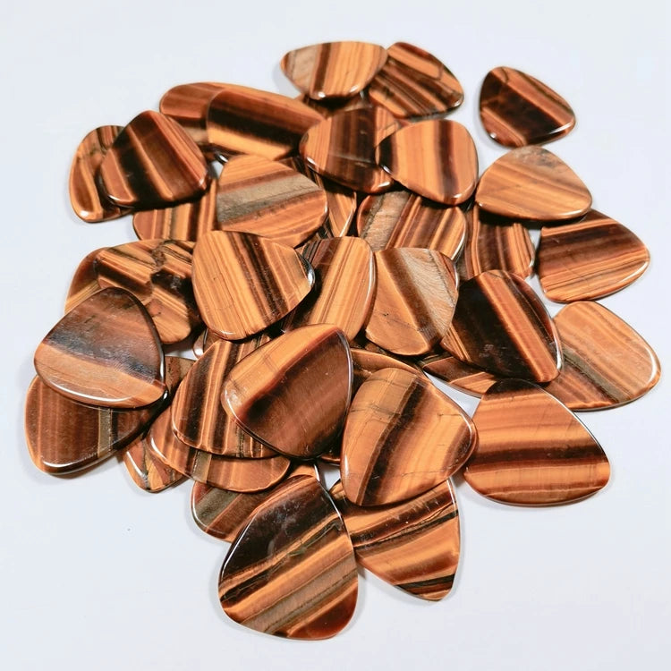 Huiying Cheapest Custom Guitar Picks Crystal Yellow Tiger Eye Guitar Pick