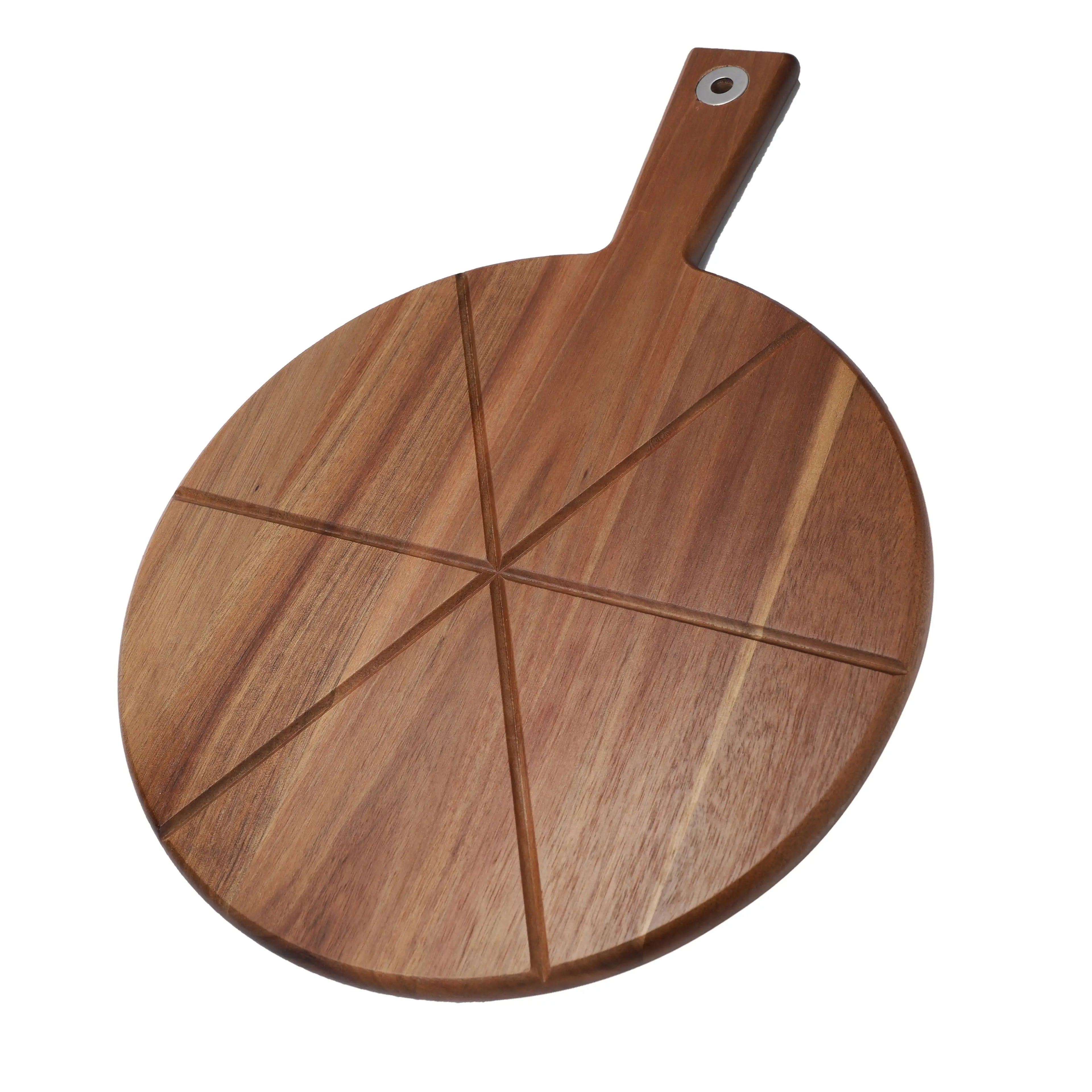 Custom Acacia Wood Pizza Peel 12 Inch Cutting Board Serving Platter Cheese Paddle Board Charcuterie Boards