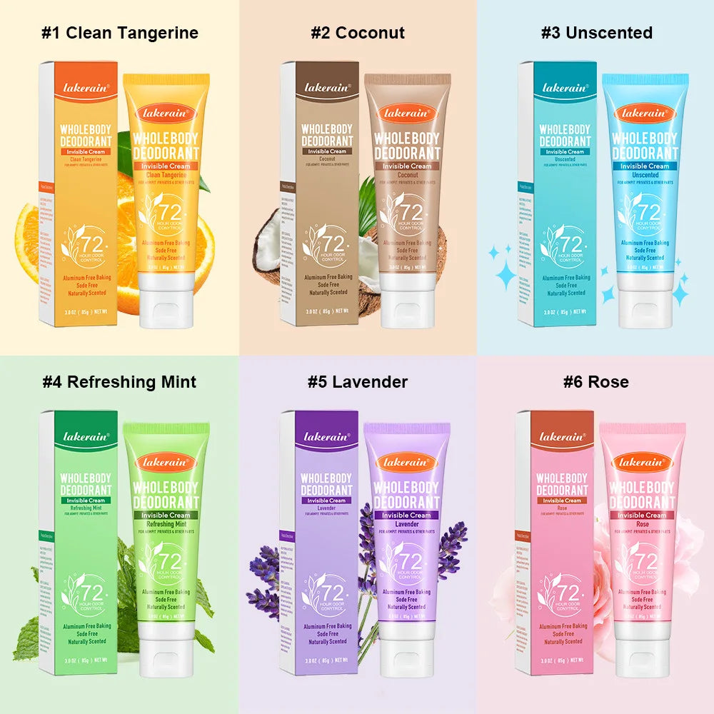 85g Whole Body Deodorant Cream Underarm Body Odor Removal Permanent Antiperspirant for Women Men Long Lasting Scent Elimination