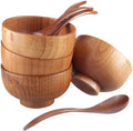 Eco-Friendly Solid Shaped Handmade Wooden Bowl Acacia Wood Kitchen Utensils Salad Fruits Burly-Carved Multi-Purpose Parties