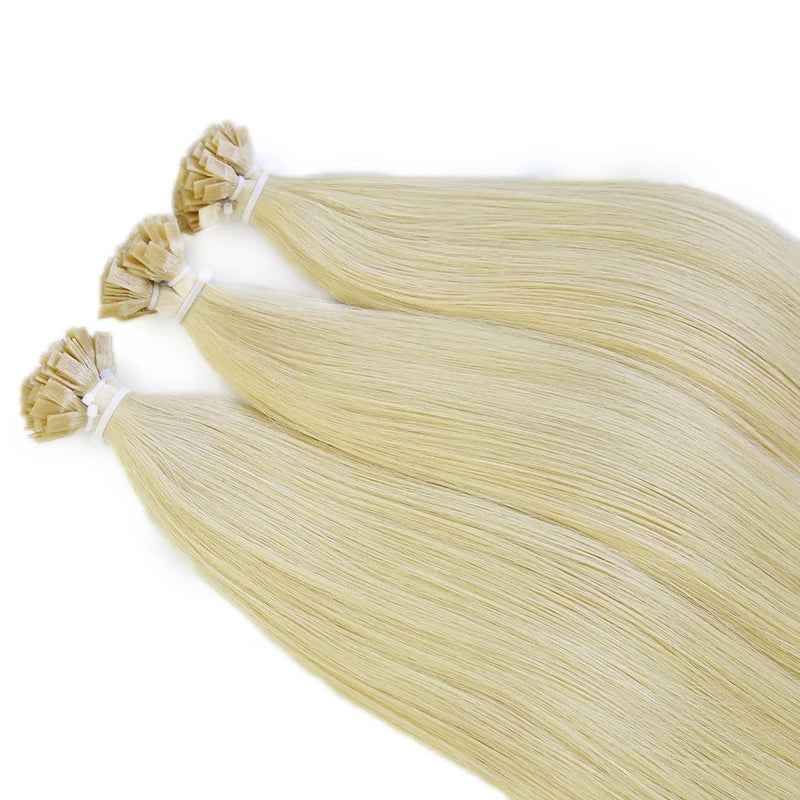 Double Drawn Tip Hair Pre-bonded Keratin Hair Extensions Russian Remy 100% European Flat Tip Hair Extensions
