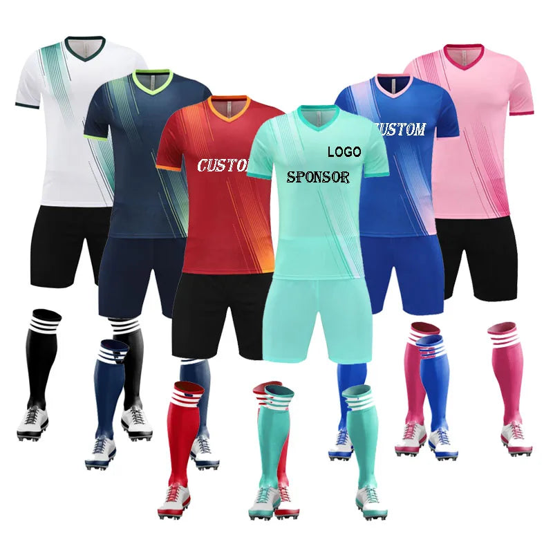 Soccer Jersey Manufacturer High Quality 100% Polyester Custom Logo Club Team Training Soccer Uniform Unisex Football Jersey