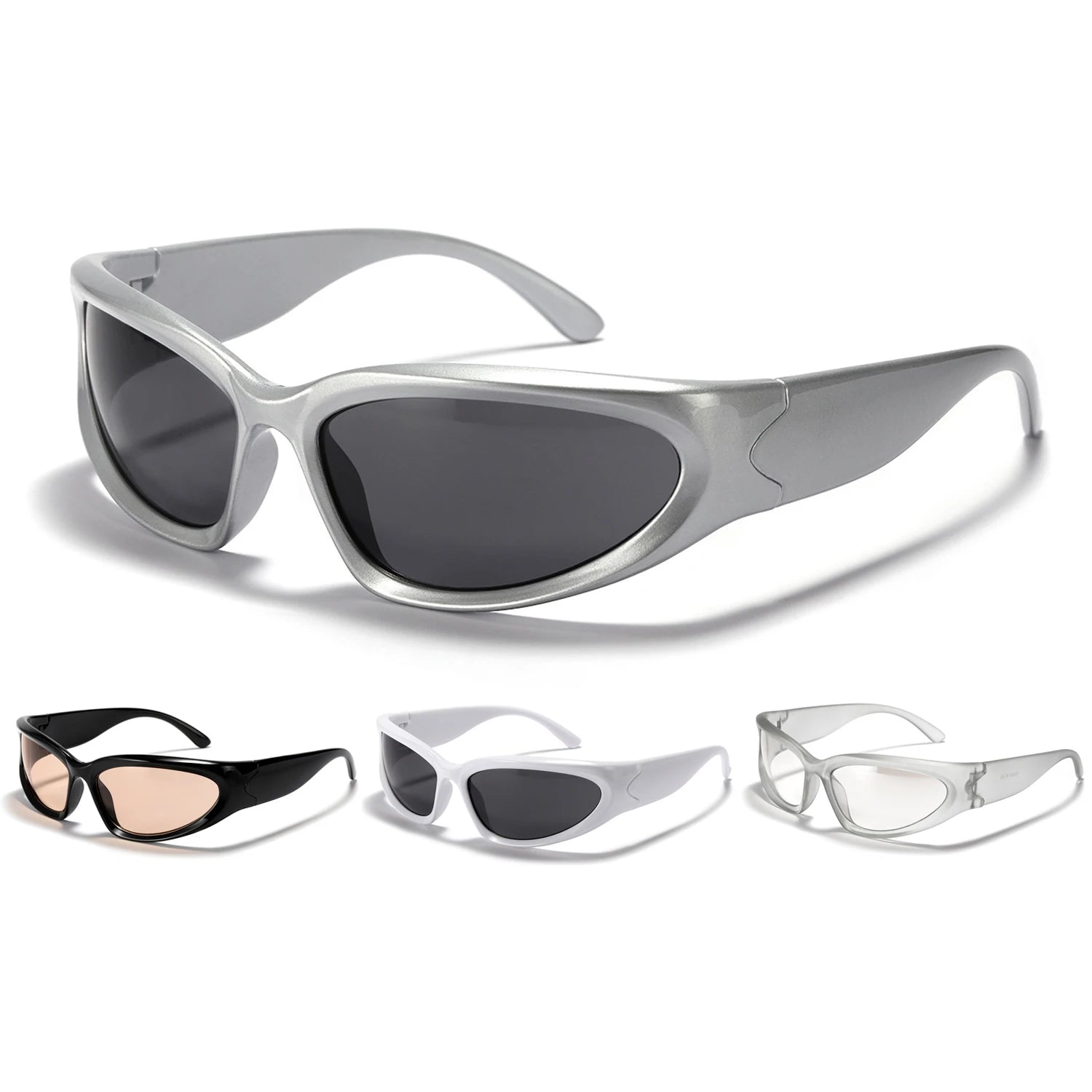 Neutral Minimal Style Wrap Around Sunglasses New Y2K Designer Women Sports Girls Bulk Gafas De Sol Hombre Sunglasses