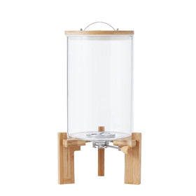 5L Race Dispenser Glass Storage Jars With Bamboo Lids Sets