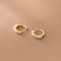 Wholesale Pearl Earrings Jewelry 925 Silver Pearl Earrings Gold Plated Sterling Silver Hoop Earrings Women