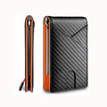 Custom Men's Minimalist Slim RFID Blocking Wallet Genuine PU Leather with Zipper Closure Embossed Logo and Letter Decoration