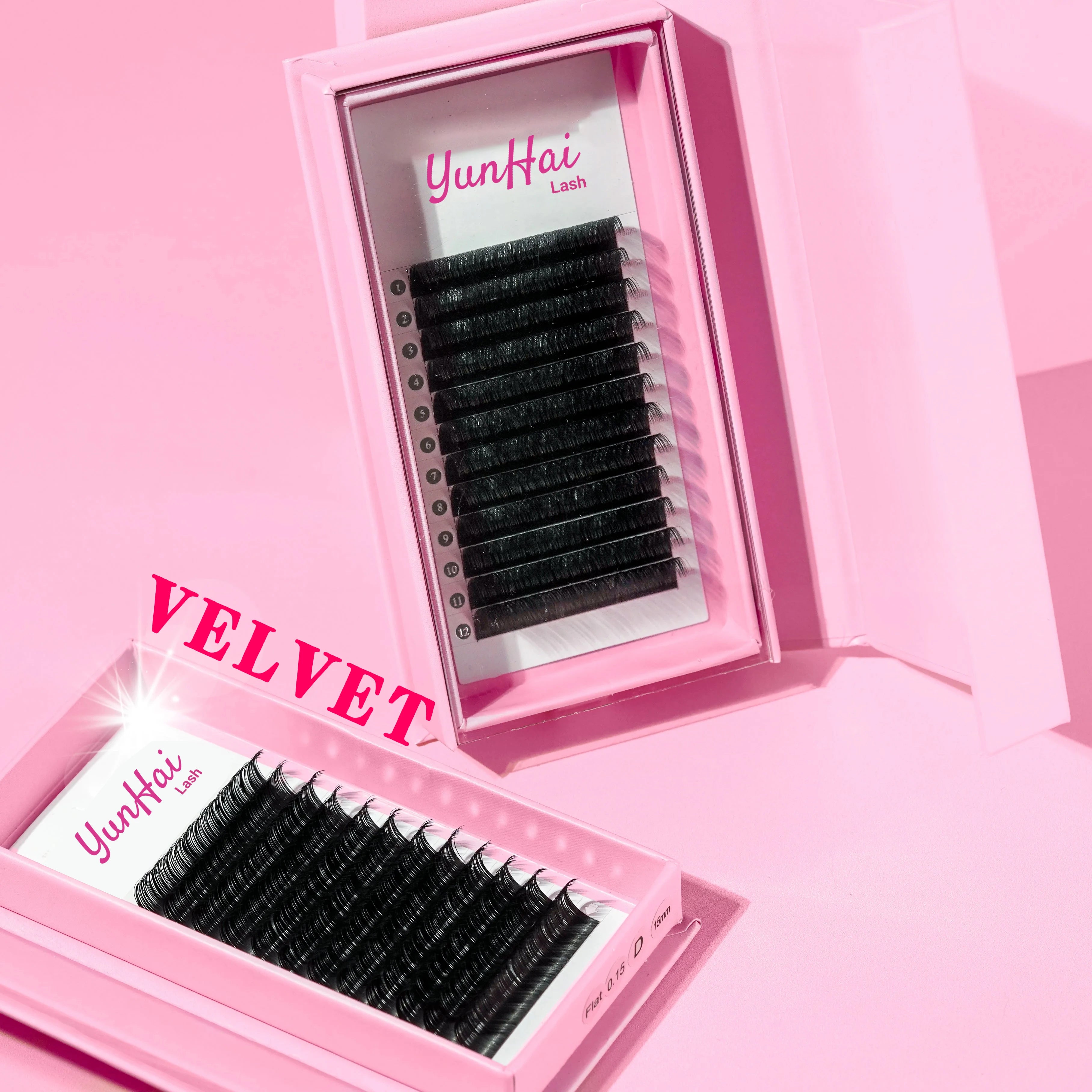 Wholesale  Individual Lash Extensions Premium Matt Dark Black Private Label Volume Eyelash Extensions