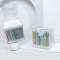 High Quality 440Pcs Double Head Rainbow Baby Ear Buds Cleaning Sticks Biodegradable Bamboo Handle Q Tip White Swab Cotton Bud