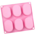 Saffron 6-Cavity Oval Shape Soap and Cake Mold New Design Nonstick Silicone Bake Mold Wholesale Price