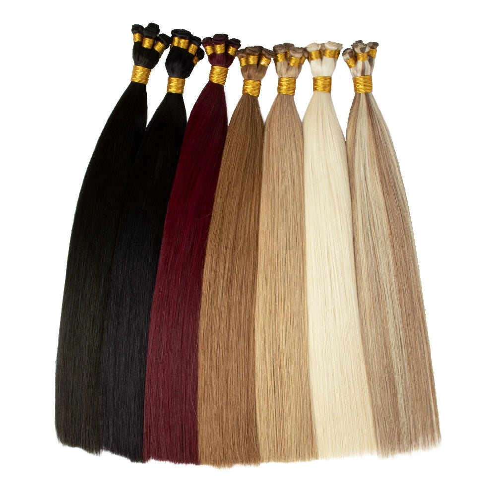 One Donor Cuticle Aligned 100% Virgin Raw Indian Double Drawn Handtied Weft Human Hair Extension