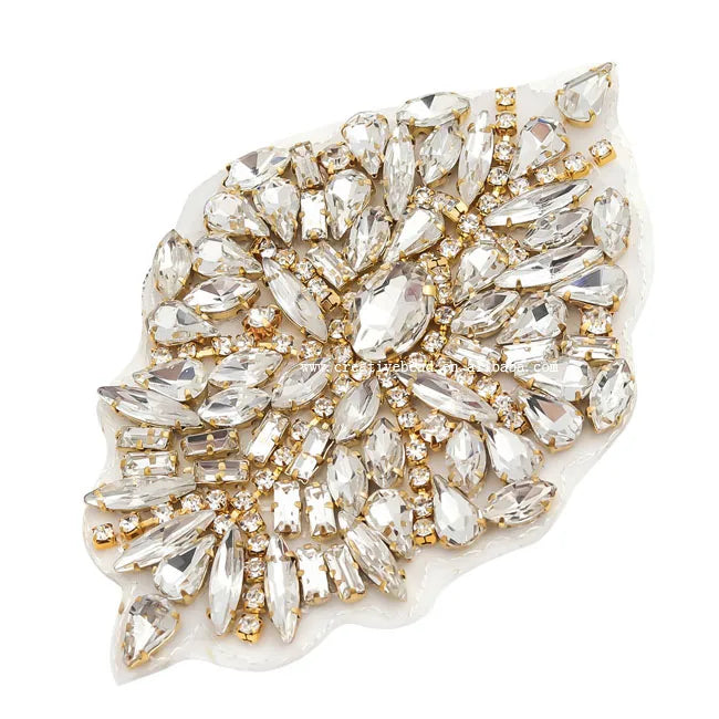 Wholesale 2025 Popular of Shining Crystal Rhinestone Rhombus Applique for Wedding Shoe Decorative High-heeled Shoes Patches
