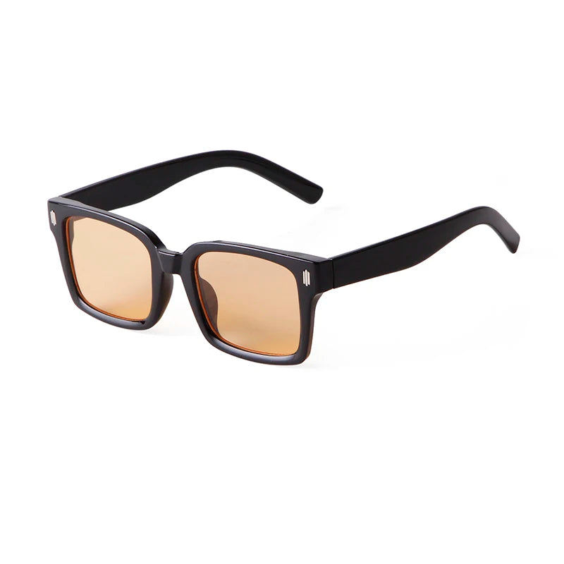 STY3584N Classic Square Sunglasses Vintage Fashion Leopard Retro Yellow Oversized Sunglasses Women Men