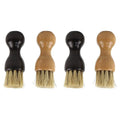 Custom logo Mini Wooden Handle Leather Polish Brush Boar Bristle Shoe Cleaning Brush