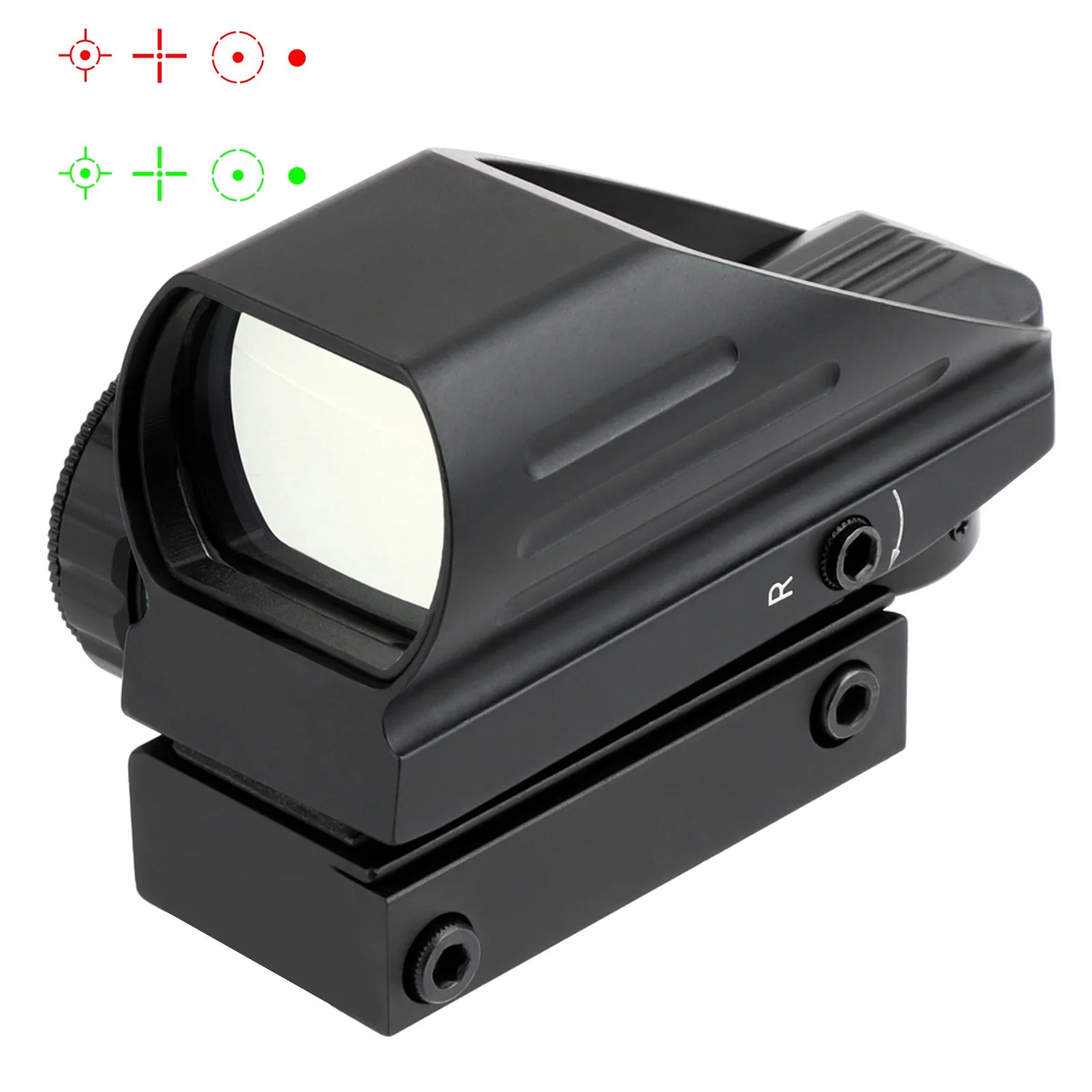MZJ Optics High Profile Tactical Laser Red Green Reflex Sight Scope 4 Reticle Red Dot Lens for Hunting