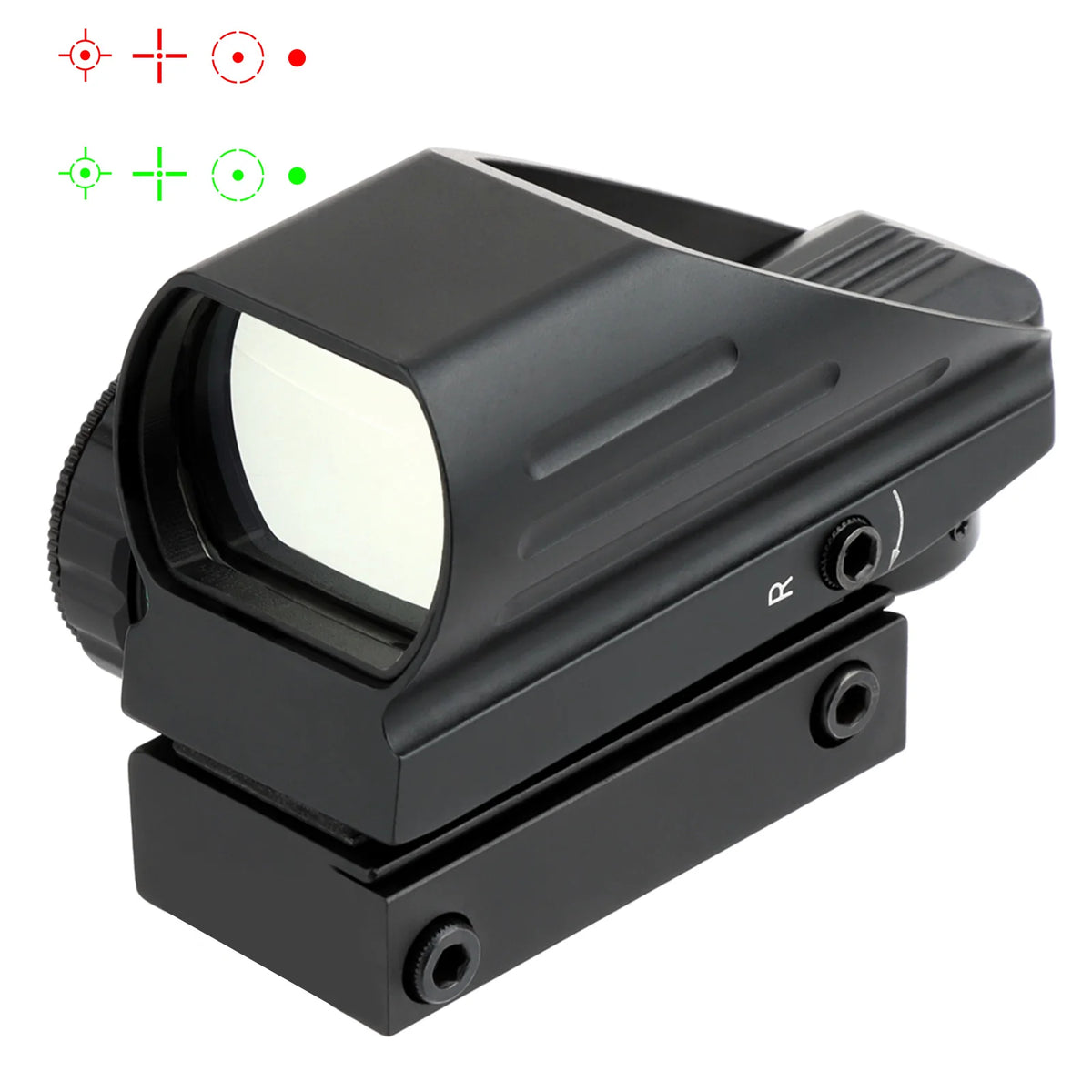MZJ Optics High Profile Tactical Laser Red Green Reflex Sight Scope 4 Reticle Red Dot Lens for Hunting