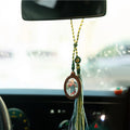 Wholesale Saint Christopher Resin Charm Pendant with Leather & Rope Chain for Car Hanging Travel Blessing Home Decor Unisex