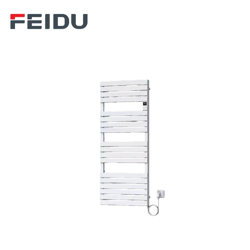 FEIDU Modern Aluminum Alloy Electric Heated Towel Warmer Rack Wall-Mounted Spa-Grade Heater Bathroom Home Use Black 4 Bars