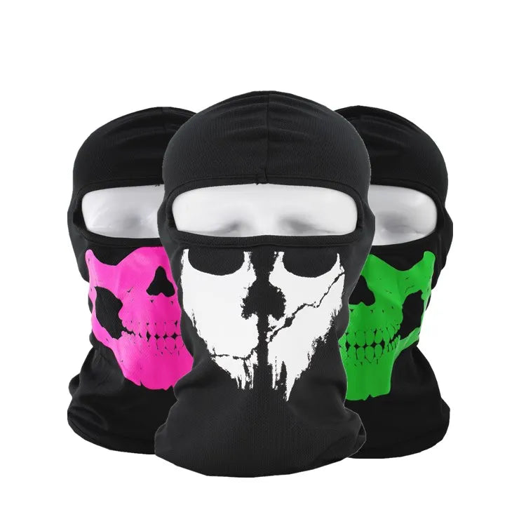 Outdoor Cosplay Ghosts Riding Hood Motorcycle Skull Full Mask One Hole Balaclava Custom Print Logo